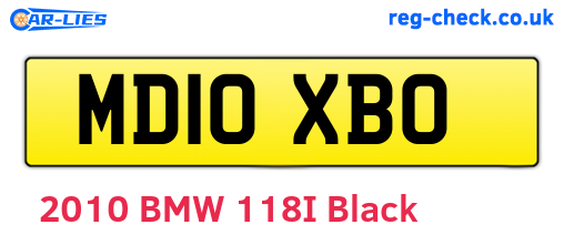 MD10XBO are the vehicle registration plates.
