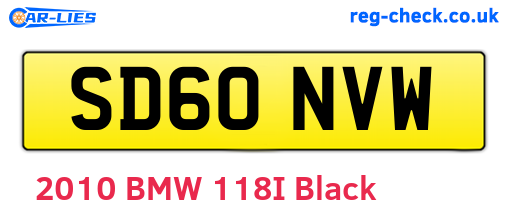 SD60NVW are the vehicle registration plates.