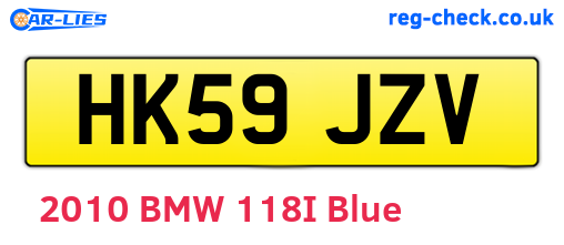 HK59JZV are the vehicle registration plates.