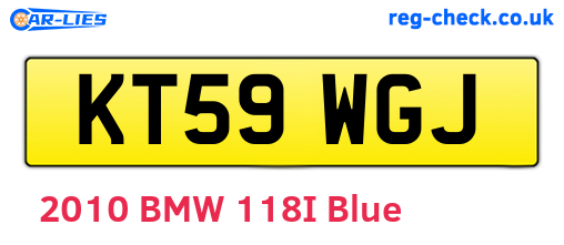 KT59WGJ are the vehicle registration plates.