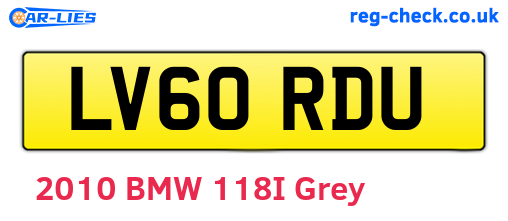 LV60RDU are the vehicle registration plates.