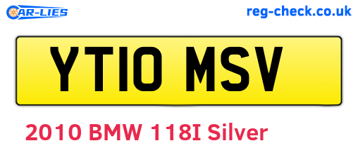 YT10MSV are the vehicle registration plates.