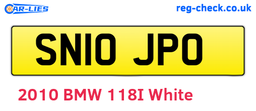 SN10JPO are the vehicle registration plates.