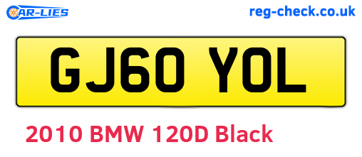 GJ60YOL are the vehicle registration plates.