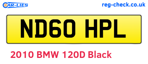 ND60HPL are the vehicle registration plates.