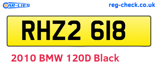 RHZ2618 are the vehicle registration plates.
