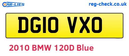 DG10VXO are the vehicle registration plates.