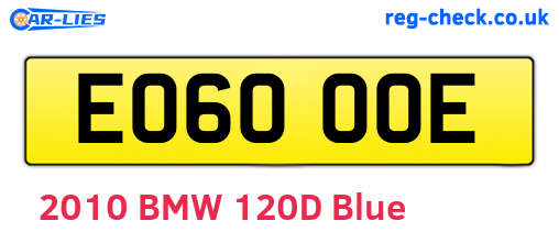 EO60OOE are the vehicle registration plates.
