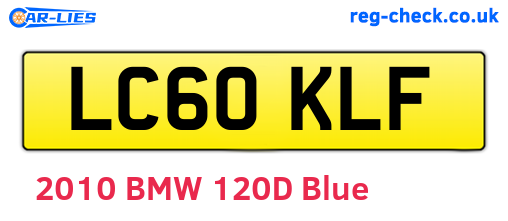 LC60KLF are the vehicle registration plates.