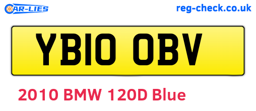 YB10OBV are the vehicle registration plates.