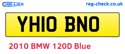 YH10BNO are the vehicle registration plates.