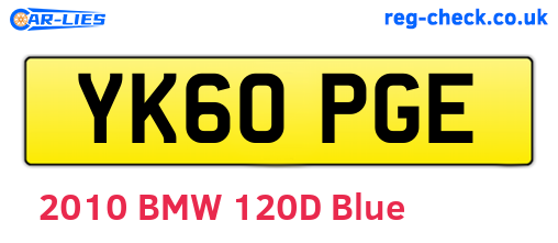 YK60PGE are the vehicle registration plates.
