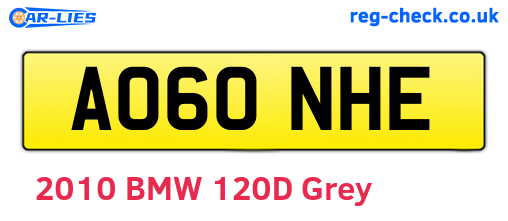 AO60NHE are the vehicle registration plates.
