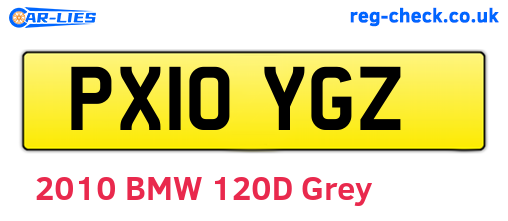 PX10YGZ are the vehicle registration plates.
