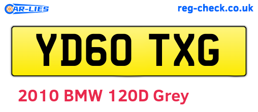 YD60TXG are the vehicle registration plates.