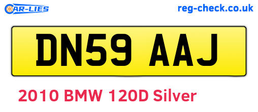 DN59AAJ are the vehicle registration plates.