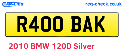 R400BAK are the vehicle registration plates.