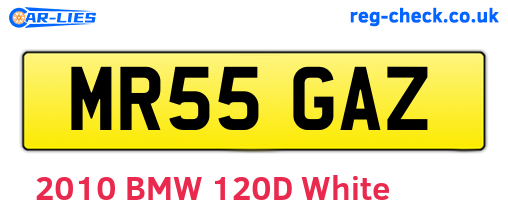 MR55GAZ are the vehicle registration plates.