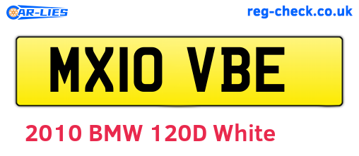 MX10VBE are the vehicle registration plates.