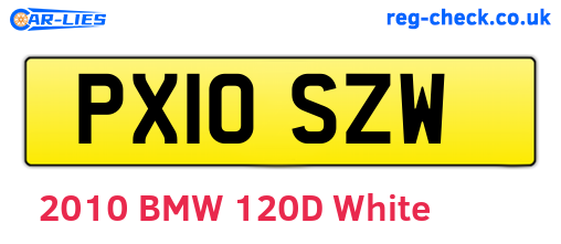 PX10SZW are the vehicle registration plates.