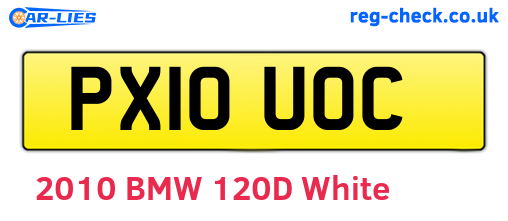 PX10UOC are the vehicle registration plates.