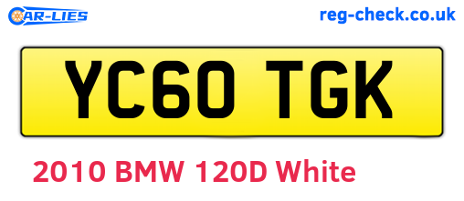 YC60TGK are the vehicle registration plates.
