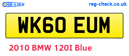 WK60EUM are the vehicle registration plates.