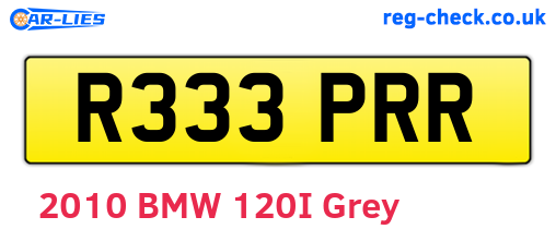 R333PRR are the vehicle registration plates.