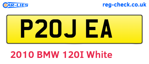 P20JEA are the vehicle registration plates.