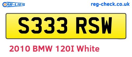 S333RSW are the vehicle registration plates.