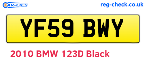 YF59BWY are the vehicle registration plates.