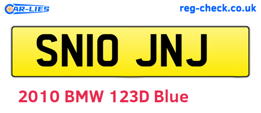 SN10JNJ are the vehicle registration plates.