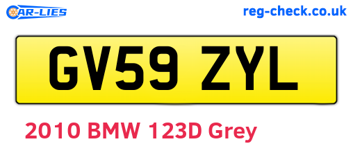 GV59ZYL are the vehicle registration plates.