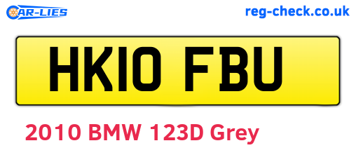 HK10FBU are the vehicle registration plates.
