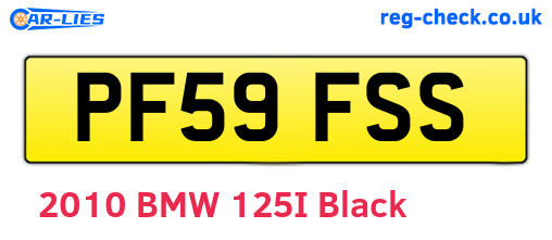 PF59FSS are the vehicle registration plates.