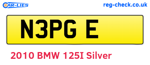 N3PGE are the vehicle registration plates.