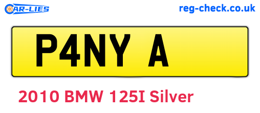 P4NYA are the vehicle registration plates.