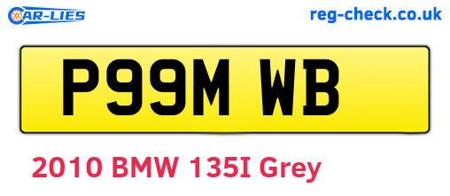 P99MWB are the vehicle registration plates.