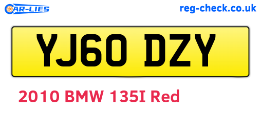 YJ60DZY are the vehicle registration plates.