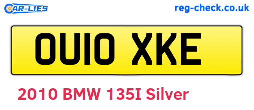 OU10XKE are the vehicle registration plates.