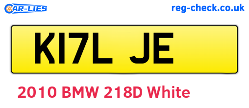 K17LJE are the vehicle registration plates.