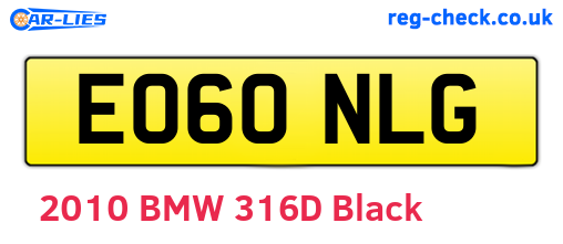 EO60NLG are the vehicle registration plates.