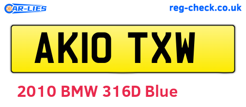 AK10TXW are the vehicle registration plates.
