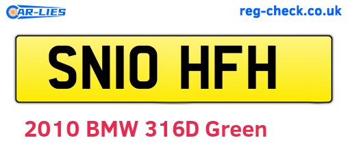 SN10HFH are the vehicle registration plates.