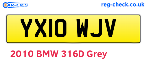 YX10WJV are the vehicle registration plates.