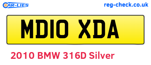 MD10XDA are the vehicle registration plates.