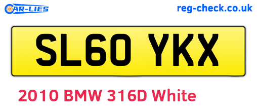 SL60YKX are the vehicle registration plates.