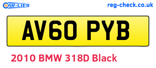 AV60PYB are the vehicle registration plates.