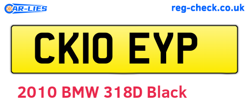 CK10EYP are the vehicle registration plates.