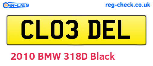 CL03DEL are the vehicle registration plates.
